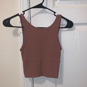 Lululemon Power Pivot Tank Top Ribbed size 2 color: spiced chai